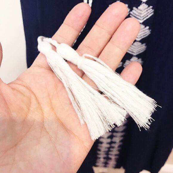 BLUE sleeveless dress with white embroidery💚 - Picture 5 of 6